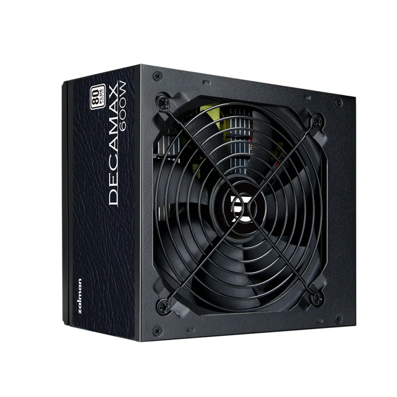 SURSA Zalman "Decamax 600", 600W, certificare 80 Plus, active PFC, fan 120mm, negru, "ZM600-LX3" (timbru verde 2 lei)