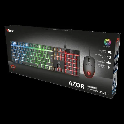 Kit Wired tastatura si mouse Trust GXT 838 Azor, taste numerice, negru