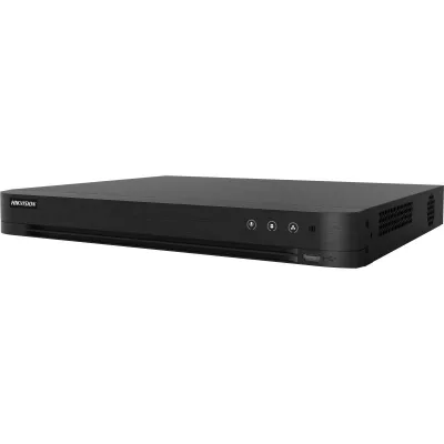 DVR Hikvision AcuSense 4 canale 5MP IDS-7204HUHI-M2/X, H.265 Pro+/H.265 Pro/H.265/H.264+/H.264 video compression, BNC interface (1.0 Vp-p, 75 Ω), supporting coaxitron connection, up  to 8-ch IP camera inputs(up to 8MP), pana la 4K/8MP @ 8fps(1-ch); 3K/5MP