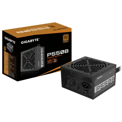 SURSA GIGABYTE , 550 W, ATX 12V V2.31, fan 120 mm x 1, 80 Plus Bronze, "GP-P550B" (timbru verde 2 lei)