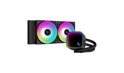 Cooler Deepcool "LS520 SE", compatibil skt. Intel si AMD, racire cu lichid, ventilator 120 mm x 2, 2250 rpm,  iluminat  RGB, "R-LS520-BKAMMM-G-1" (timbru verde 2.00 lei)