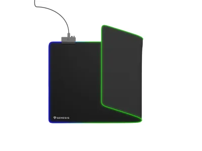 Mousepad Genesis Boron 500 XXL, iluminare RGB, material cauciuc + textil, dimensiuni 800x400x4 mm, negru