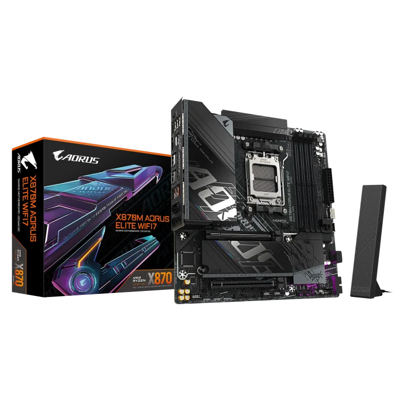 Placa de baza Gigabyte X870M AORUS ELITE WIFI7, Socket AM5, DDR5, Micro-ATX
