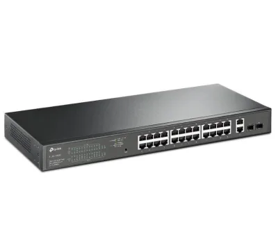 "28-Port Gigabit Easy Smart Switch with 24-Port PoE+ PORT: 24× Gigabit PoE+ Ports, 2× Gigabit Non-PoE Ports, 2× Gigabit SFP Slots SPEC: 802.3at/af, 250 W PoE Power, 1U 19-inch Rack-mountable Steel Case FEATURE: PoE Auto Recovery, MTU/Port/Tag-based VLAN,