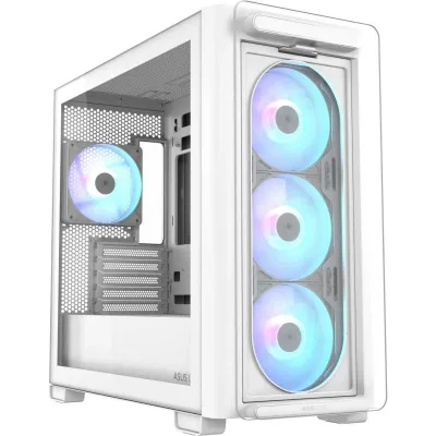 Carcasa ASUS A23 PLUS TG ARGB WHITE, RGB, Mid Tower, White