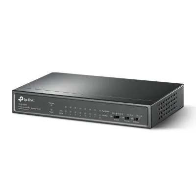 SWITCH PoE TP-LINK  9 porturi 10/100Mbps (8 PoE+), IEEE 802.3af/at, carcasa metalica "TL-SF1009P" (timbru verde 2 lei)