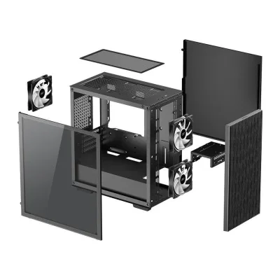Carcasa DEEPCOOL MATREXX 40 3FS, RGB, Mini Tower, Black