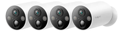 CAMERA IP Exterior cu acumulator TP-LINK,  IP66, dist. IR 15 m, tip lentila fixa 3.15 mm, 3 Mpx rezolutie 2K, wireless, microfon, carcasa plastic, necesita HUB, include 2 bucati, "Tapo C425(4-pack)" (timbru verde 2.0 lei)