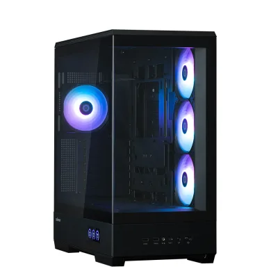 CARCASA Zalman "P50 DS", middle tower, gaming, fara sursa, suporta 10xfan, 4xfan inclus, PSU shroud, USB 3.1 gen1 x 2, audio+mic, 7 sloturi expansiune, negru, "P50 DS Black" (timbru verde 0.32lei)