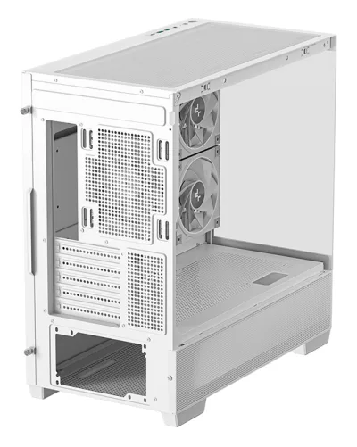 CARCASA DeepCool "CG380 Wh", middle tower, gaming, fara sursa, suporta 9xfan, 3xfan inclus, PSU shroud, USB Type-C x 2, USB 3.2 gen 1 x 2, audio+mic, 5 sloturi expansiune, alb, "R-CG380-WHAGM3-G" (timbru verde 0.24lei)