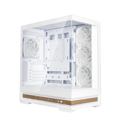 CARCASA Zalman "P40 NAMU", middle tower, gaming, fara sursa, suporta 10xfan, 4xfan inclus, PSU shroud, afisaj electronic, USB Type-C x 1, USB 3.1 gen1 x 2, audio+mic, 7 sloturi expansiune, alb, "P40 NAMU White" (timbru verde 0.32lei)