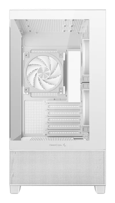 CARCASA DeepCool "CG380 Wh", middle tower, gaming, fara sursa, suporta 9xfan, 3xfan inclus, PSU shroud, USB Type-C x 2, USB 3.2 gen 1 x 2, audio+mic, 5 sloturi expansiune, alb, "R-CG380-WHAGM3-G" (timbru verde 0.24lei)