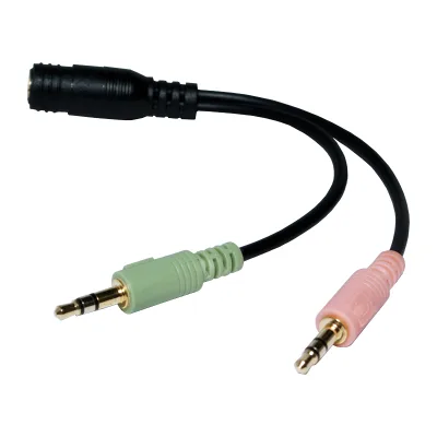 ADAPTOR audio LOGILINK 3.5mm stereo 4p. (m) la 2 x 3.5 stereo (t), Logilink "CA0020" (timbru verde 0.08 lei)