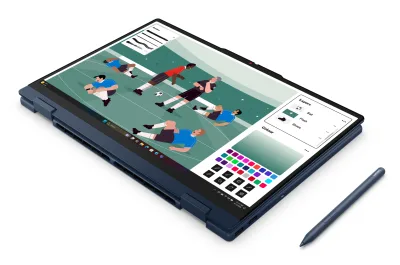 Laptop Lenovo IdeaPad 5 2-in-1 15AGP11, 15.3" WUXGA (1920x1200) IPS 400nits Glossy, 45% NTSC, 60Hz, TÜV Low Blue Light, Glass, Touch, AMD Ryzen™ AI 7 445 (6C / 12T, 2.0 / 4.6GHz, 6MB L2 / 8MB L3), video Integrated AMD Radeon™ 840M Graphics, RAM 2x 8GB