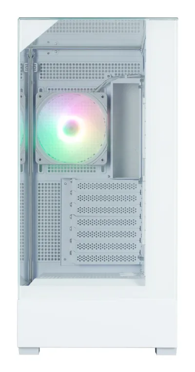 CARCASA Zalman "P40 Prism Plus", middle tower, gaming, fara sursa, suporta 9xfan, 4xfan inclus, PSU shroud, afisaj electronic, USB Type-C x 1, USB 3.1 gen1 x 2, audio+mic, 7 sloturi expansiune, alb, "P40 Prism Plus White" (timbru verde 0.32lei)