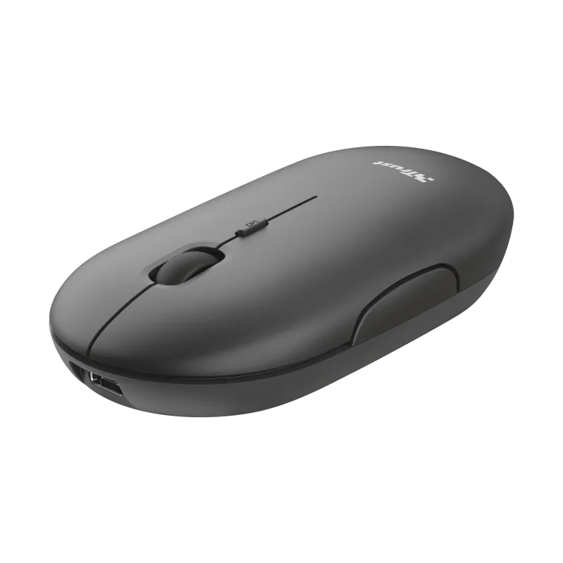 Mouse Wireless Trust Puck Rechargeable Wireless Ultra-Thin Mouse, 1600 dpi, Negru