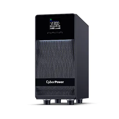 UPS CYBER POWER Online dubla conversie cu Sinusoida Pura, slim tower, 3000VA 2700W, 2xIEC C13 4xSchuko, 6x 12V/9Ah, USB,RS232, Slot SNMP, GreenP, seria OLS, "OLS3KECR" (timbru verde 32 lei)