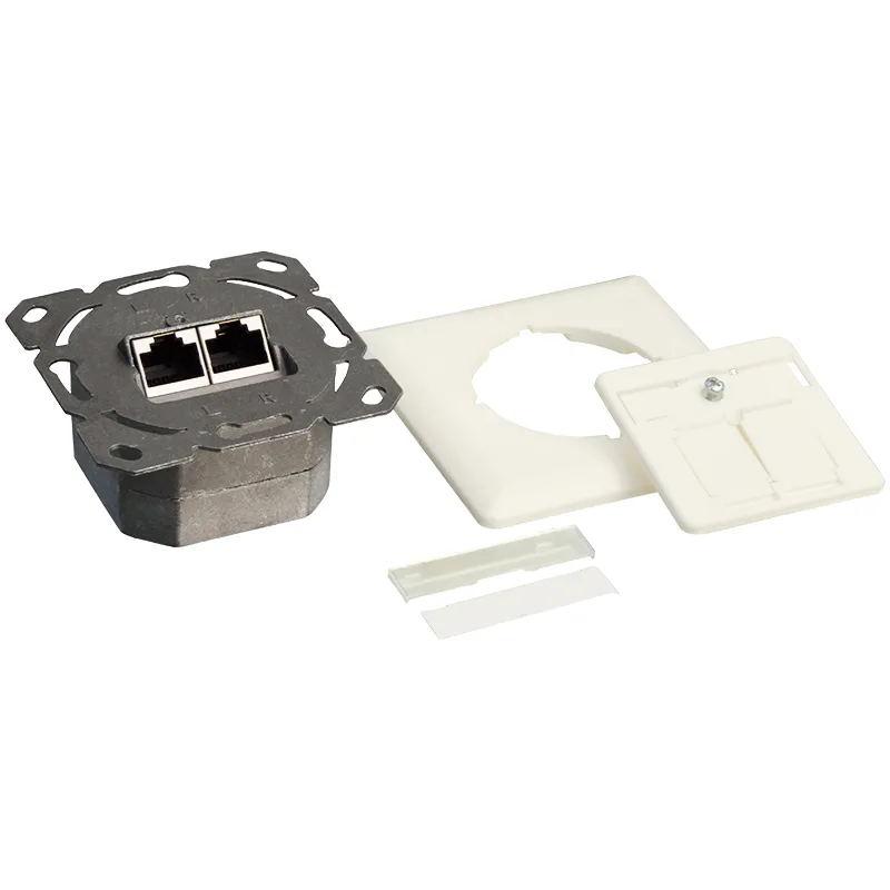 PRIZA RJ-45 aplicabila cu 2 iesiri LOGILINK pt. cablu FTP, Cat6A,RJ-45 (M) x 2, ecranat, plastic cu metal, pure white, 1 buc, "NP0021"