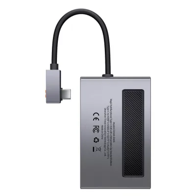DOCKING Station Baseus Magic Multifunctional,conectare PC USB-C,USB 3.0x1, 3.5mm|card reader MicroSD/SD,USB-Cx1 PD 100W 5V/9V/4.5V/20V 5A(Max.),HDMIx1/4K/60Hz,gri "CAHUB-DA0G" (timbru verde 0.18 lei)
