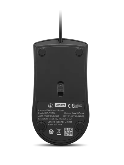 Mouse LENOVO 120, 1600 dpi, Negru