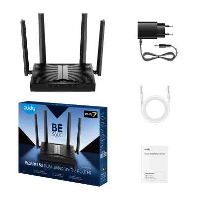 CUDY BE3600 2.5G Wi-Fi 7 Router "WR3600H" (timbru verde 0.8 lei)