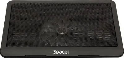 Stand/Cooler notebook SPACER SP-NC19, pana la 16 inch, 1 ventilator, Negru