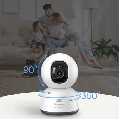 CAMERA IP Interior Baseus P1 Lite, 2K, 2304 x 1296, unghi pana la 360 grade, wireless, slot SD card, "S0TV002132" (timbru verde 0.8 lei) - 6932172662394