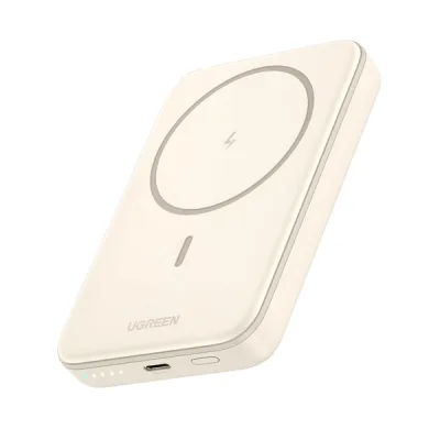 POWER BANK Ugreen "PB561" Magnetic Wireless, 10000mAh, 20W, 1 x USB Type-C output/input, 15W wireless charging, alb, "25208" (timbru verde 0.98 lei) - 6941876222087