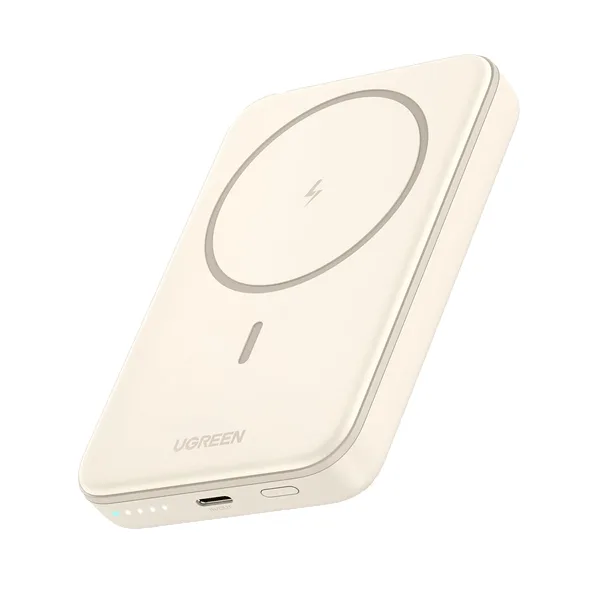 POWER BANK Ugreen "PB561" Magnetic Wireless, 10000mAh, 20W, 1 x USB Type-C output/input, 15W wireless charging, alb, "25208" (timbru verde 0.98 lei) - 6941876222087
