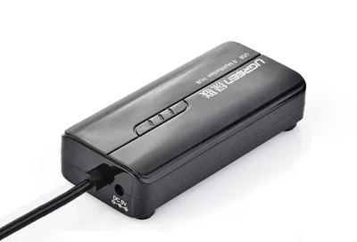 ADAPTOR RETEA Ugreen, "20265" extern, USB 3.0 (T) la port Gigabit RJ-45, porturi USB: USB 3.0 x 3, LED, negru "20265" (timbru verde 0.18 lei) - 6957303822652