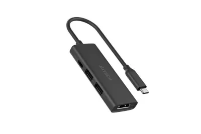 Hub USB A4TECH DST-40C USB-C, 4 porturi, HDMI, Gri