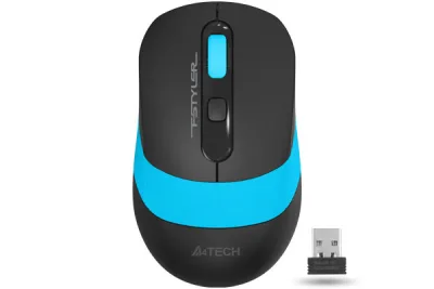 MOUSE A4tech, gaming, wireless, 2.4GHz, optic, 2000 dpi, butoane/scroll 4/1, buton selectare viteza, negru / albastru, "FG10 Blue" (timbru verde 0.18 lei)