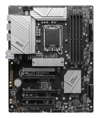 MSI PRO B760-P II, ATX, LGA 1700, Dual Channel DDR5, 4xDDR5, 5x PCIe x16 slots, 2x M.2 slots, 1x HDMI, 1xDP, 2x USB 2.0, 2x USB 5Gbps, 1x Type-C, 7.1 HD Audio, 2.5G LAN, 3Y "PRO_B760-P_II"