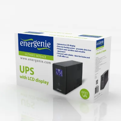 UPS GEMBIRD, Line Int. , mini tower, 650VA/390W, AVR, IEC x 2/ Schuko x 1, 1 x baterie 12V/7Ah, display LCD, back-up 1 - 10 min., "EG-UPS-031", (timbru verde 11 lei)