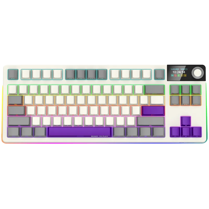 LORGAR KBP70TKLW, Wireless TKL Mechanical Gaming Keyboard Pro, Beige, EN layout "LRG-KBP70TKLW-RT-US" (timbru verde 0.8 lei)