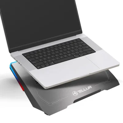 Stand/Cooler notebook TELLUR Shade, pana la 17 inch, 3 ventilatoare, Argintiu
