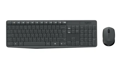 Kit wireless tastatura si mouse Logitech MK235, taste numerice, gri