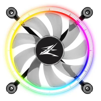 Ventilator Zalman "ZM-LF120", 120mm, 800 - 1300 RPM, EBR Bearing, 43 CFM, 2x inel LED RGB, 4pin PWM, negru, "ZM-LF120" (timbru verde 0.18lei)