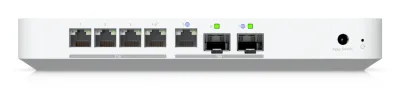 Ubiquiti UniFi UCG-Fiber-EU Desktop 10G Cloud Gateway with integrated PoE switch, Includes full UniFi application, 5 Gbps routing with IDS/IPS, 10G SFP+ and (1) 10 GbE RJ45 WAN port, 10G SFP+ LAN port "UCG-FIBER-EU" (timbru verde 0.8 lei)