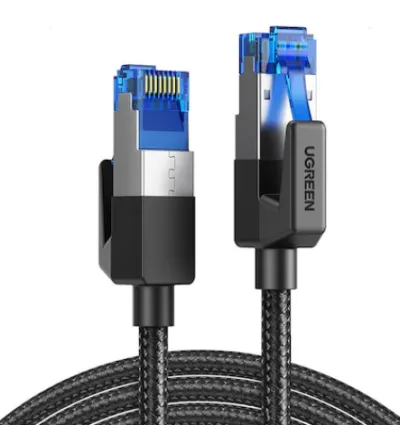 PATCH CORD UTP Ugreen Cat8, "NW153" fire din cupru, braided cable, viteza maxima 25 Gbps, 1m, negru "80429" (timbru verde 0.18 lei) - 6957303884292