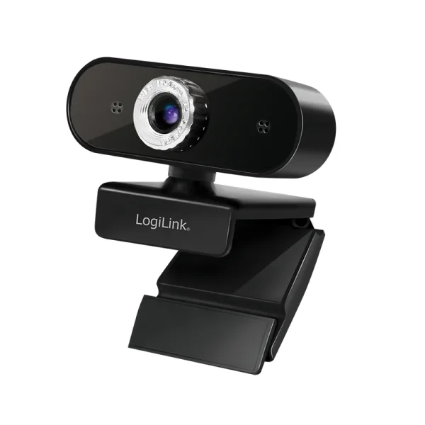 CAMERA WEB LOGILINK senzor. 1080p Full-HD cu rezolutie video 1920x1080; inclinare 30grade, rotatie 180grade, microfon, cablu 1.45m, "UA0371" (timbru verde 0.18 lei)