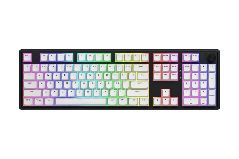 Tastatura Mecanica Gaming HATOR Skyfall Wireless 100, RGB, Wireless, Alb-Negru