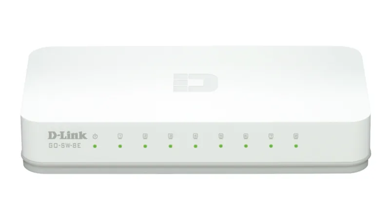 SWITCH D-LINK  8 porturi 10/100Mbps, carcasa plastic, "GO-SW-8E" (timbru verde 2 lei)