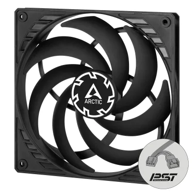 VENTILATOR ARCTIC PC, P14 SLIM PWM PST, 140x140x27mm, w/ PWM & cablu PST, low noise FD bearing, high static pressure, "ACFAN00268A"