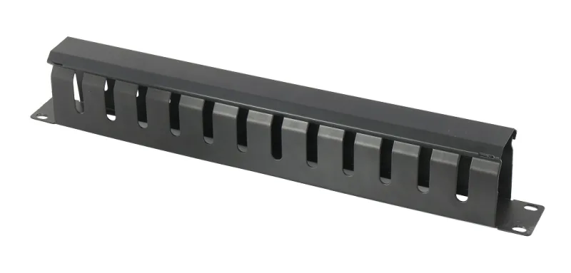 PANOU gestionare cabluri SPACER, tip masca orizontala cu capac, 19 inch, 1U, negru, "SPCM-1UC-BK-03"