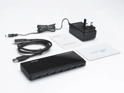 Hub USB TP-Link UH720, USB-A, 7 porturi, Negru