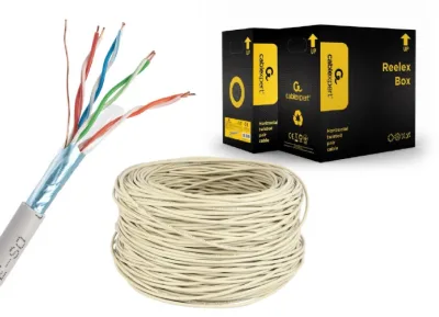 ROLA CABLU FTP GEMBIRD, Cat5e, 100m, Cupru-Aluminiu, Solid, AWG24, gri, max. 50m, "FPC-5004E-SOL/100"