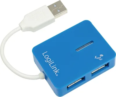 HUB extern LOGILINK, porturi USB: USB 2.0 x 4, conectare prin USB 2.0, cablu 0.05 m, albastru, "UA0136"  (timbru verde 0.8 lei)