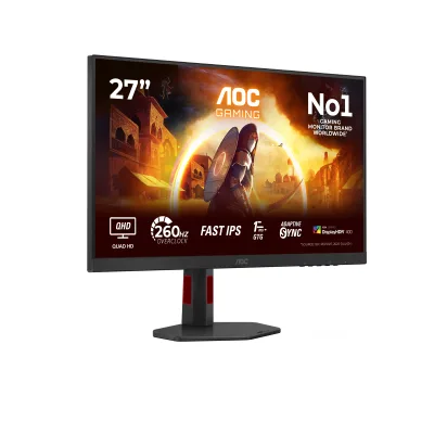Monitor Gaming Fast IPS LED AOC 27" Q27G4ZR, QHD (2560 x 1440), HDMI, DisplayPort, Pivot, 160 Hz, 0.3 ms (Negru) "Q27G4ZR" (timbru verde 7 lei)