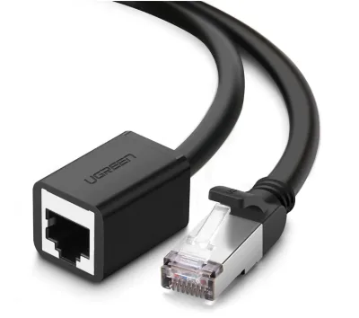 PATCH CORD F/UTP prelungitor Ugreen Cat6, "NW112", fire din cupru, RJ-45 (T) la RJ-45 (M), viteza maxima 1 Gbps, 3m, negru "11282" (timbru verde 0.08 lei) - 6957303882823